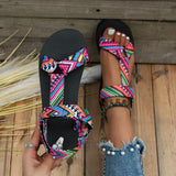 Sandales Femme Multicolores à Lanières Mode Plage