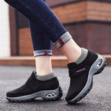 Bottines Orthopédiques Femme Hiver – Chaussures de Marche à Coussin d'Air Doublées