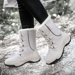 Bottes de Neige Femme Imperméables Montantes – à Lacets et Fourrure