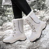 Bottes de Neige Femme Imperméables Montantes – à Lacets et Fourrure