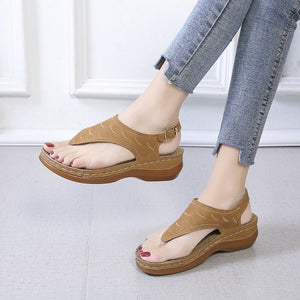 Sandales entre-doigts femme compensées – nu-pieds confort ajustables