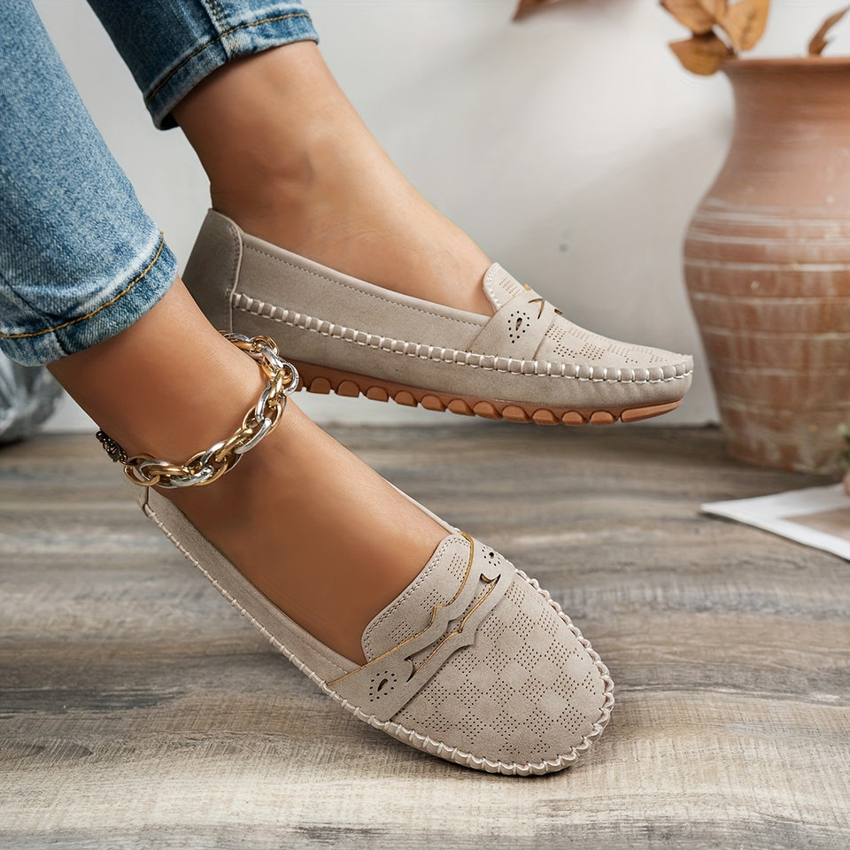 Mocassins Souples et Respirants à Bout Rond, Confort Quotidien Décontracté & Bureau