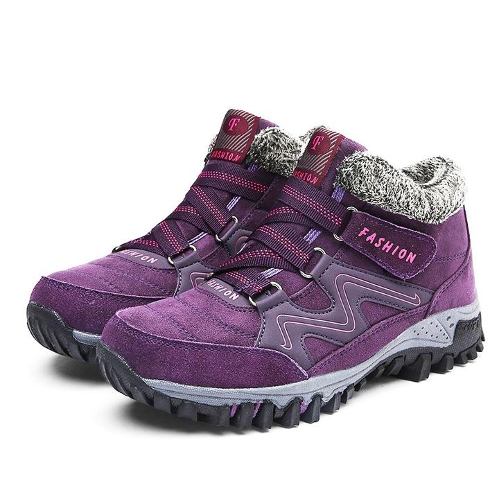 Baskets d'Hiver Femme Fourrées – Chaussures de Marche Sportives et Thermiques