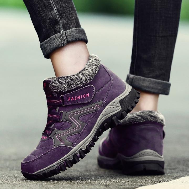 Baskets d'Hiver Femme Fourrées – Chaussures de Marche Sportives et Thermiques