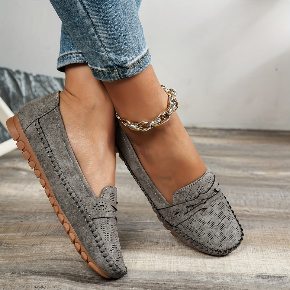 Mocassins Souples et Respirants à Bout Rond, Confort Quotidien Décontracté & Bureau