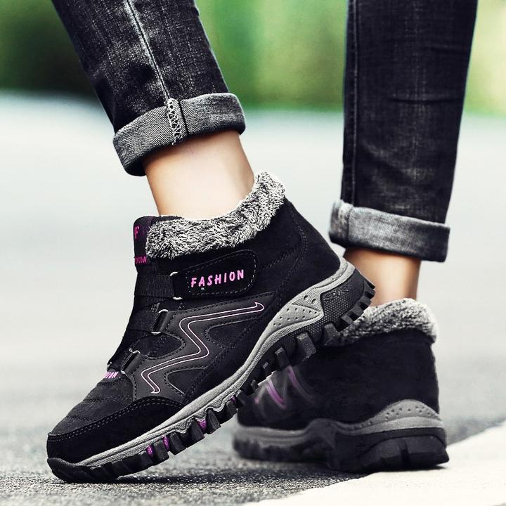 Baskets d'Hiver Femme Fourrées – Chaussures de Marche Sportives et Thermiques