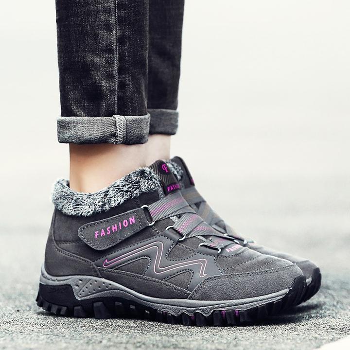 Baskets d'Hiver Femme Fourrées – Chaussures de Marche Sportives et Thermiques