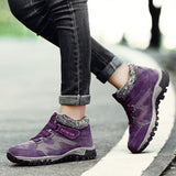Baskets d'Hiver Femme Fourrées – Chaussures de Marche Sportives et Thermiques