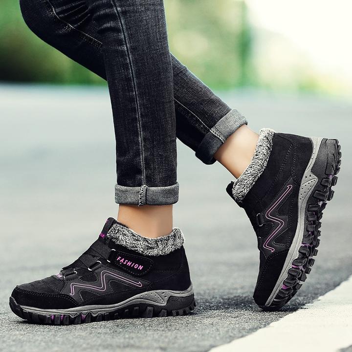 Baskets d'Hiver Femme Fourrées – Chaussures de Marche Sportives et Thermiques