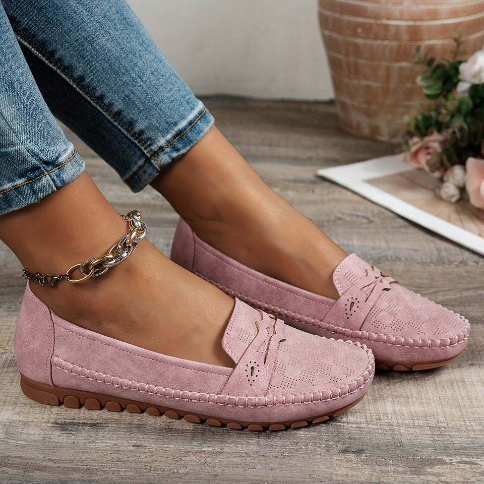 Mocassins Souples et Respirants à Bout Rond, Confort Quotidien Décontracté & Bureau