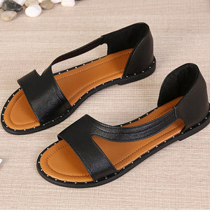 Sandales plates bicolores femme – sandales ouvertes confort