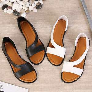 Sandales plates bicolores femme – sandales ouvertes confort
