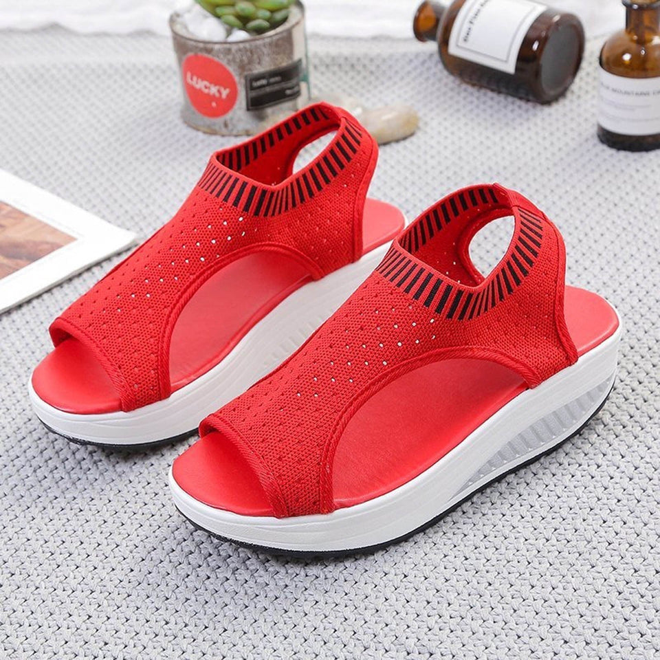 Sandales compensées femme respirantes – sandales de marche sport mesh