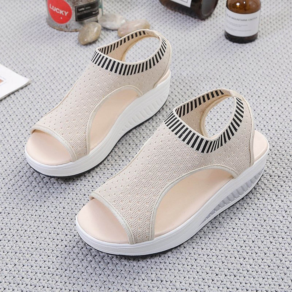 Sandales compensées femme respirantes – sandales de marche sport mesh