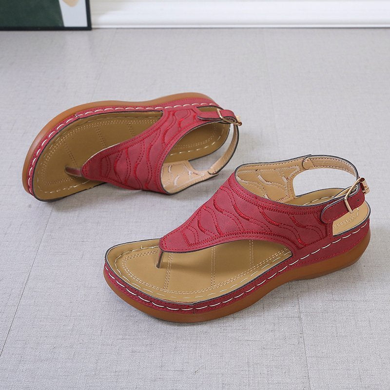 Sandales entre-doigts femme compensées – nu-pieds confort ajustables