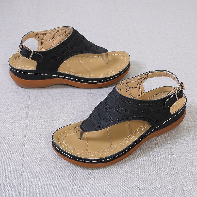 Sandales entre-doigts femme compensées – nu-pieds confort ajustables