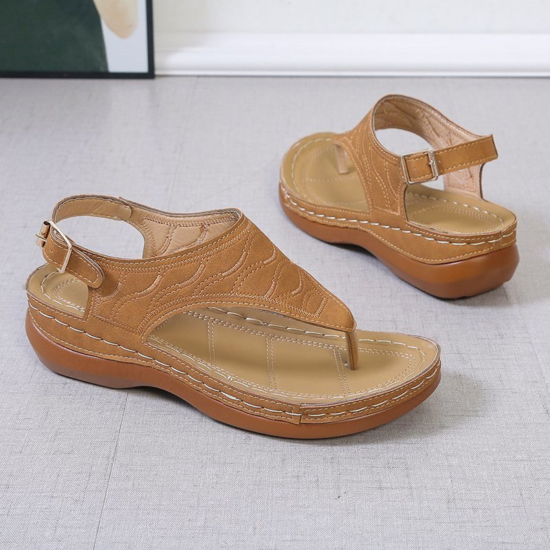 Sandales entre-doigts femme compensées – nu-pieds confort ajustables
