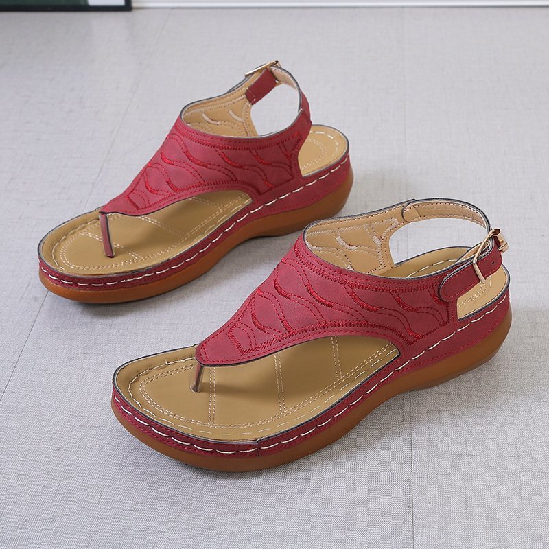 Sandales entre-doigts femme compensées – nu-pieds confort ajustables