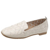 Ballerine plate femme ajourée broderie florale artisanale printemps été élégante confort premium mode française
