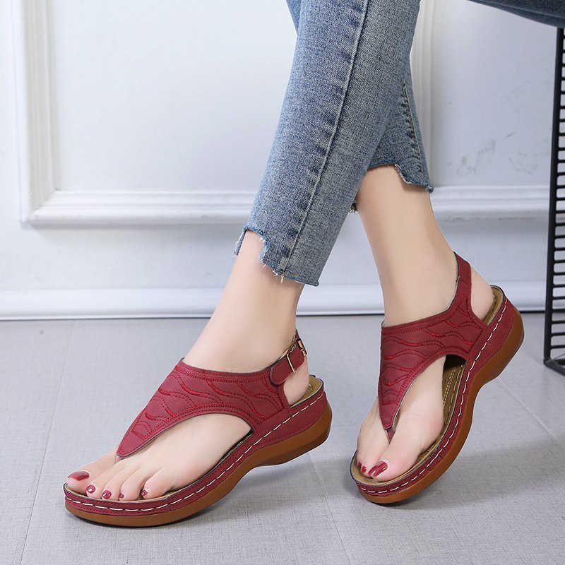 Sandales entre-doigts femme compensées – nu-pieds confort ajustables