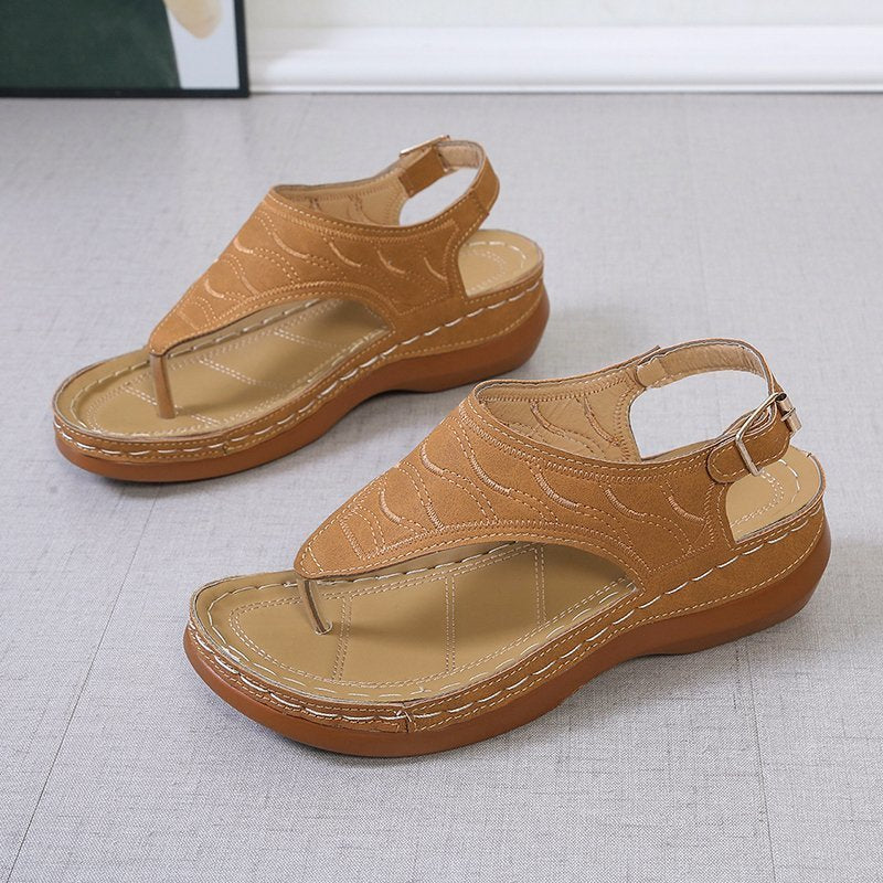 Sandales entre-doigts femme compensées – nu-pieds confort ajustables