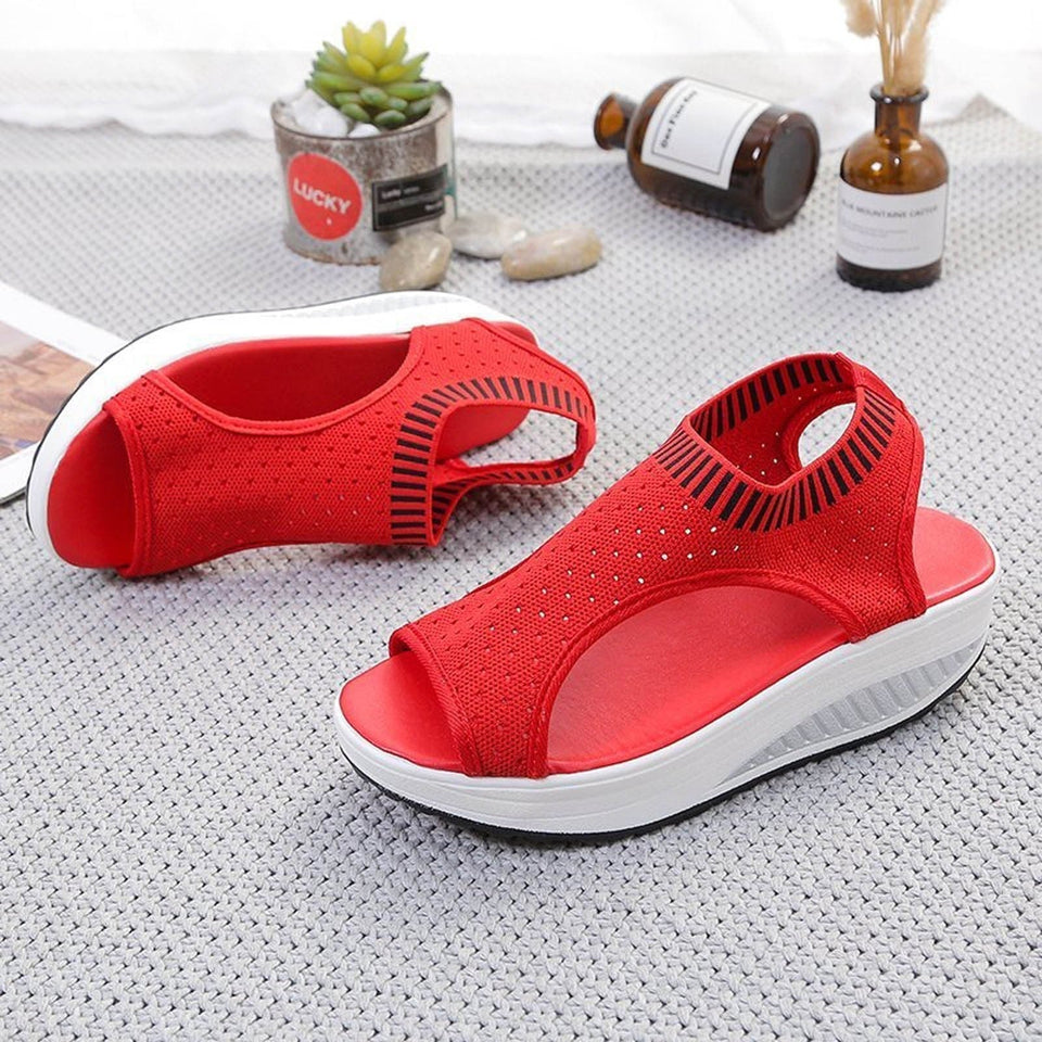 Sandales compensées femme respirantes – sandales de marche sport mesh