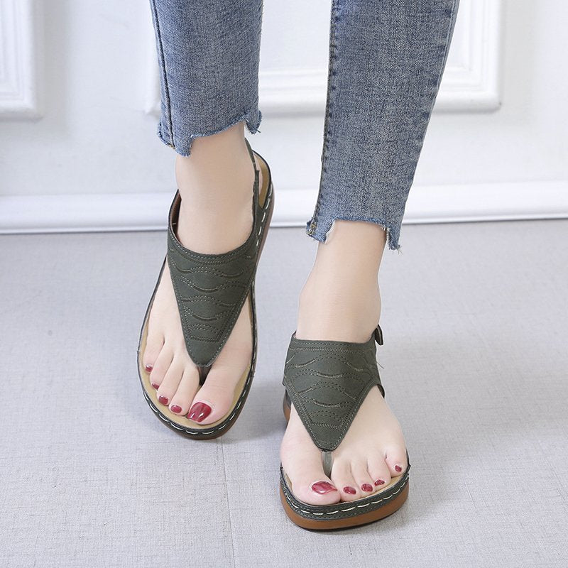 Sandales entre-doigts femme compensées – nu-pieds confort ajustables