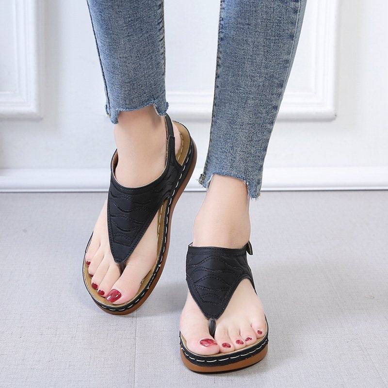 Sandales entre-doigts femme compensées – nu-pieds confort ajustables