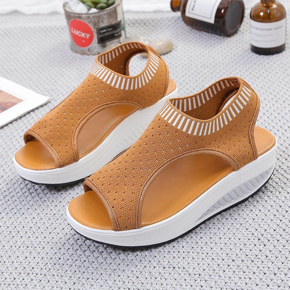 Sandales compensées femme respirantes – sandales de marche sport mesh