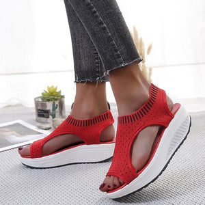 Sandales compensées femme respirantes – sandales de marche sport mesh