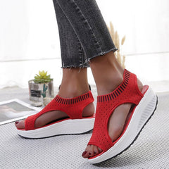Sandales compensées femme respirantes – sandales de marche sport mesh