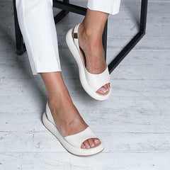 Sandales femme confort été – sandales plates ouvertes à enfiler