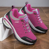 Baskets Femme en Cuir Imperméables à Plateforme – Chaussures de Marche Antidérapantes