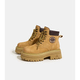 Bottes Femme en Cuir Mi-Mollet à Semelle Épaisse