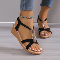 Sandales Femme Bride Bijou Décontractées