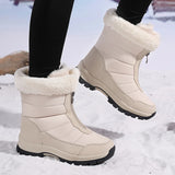 Bottes de Neige Femme Fourrées Chaudes Antidérapantes