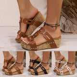 OLYMPIA – Sandales Compensées Liège & Brides Sculptées, Collection Été 2026