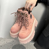Bottes Femme en Cuir Mi-Mollet à Semelle Épaisse