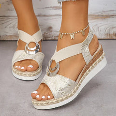 Sandales Femme Compensées Lanières Chic