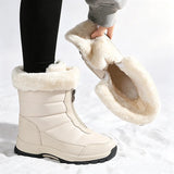 Bottes de Neige Femme Fourrées Chaudes Antidérapantes