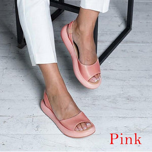 Sandales femme confort été – sandales plates ouvertes à enfiler