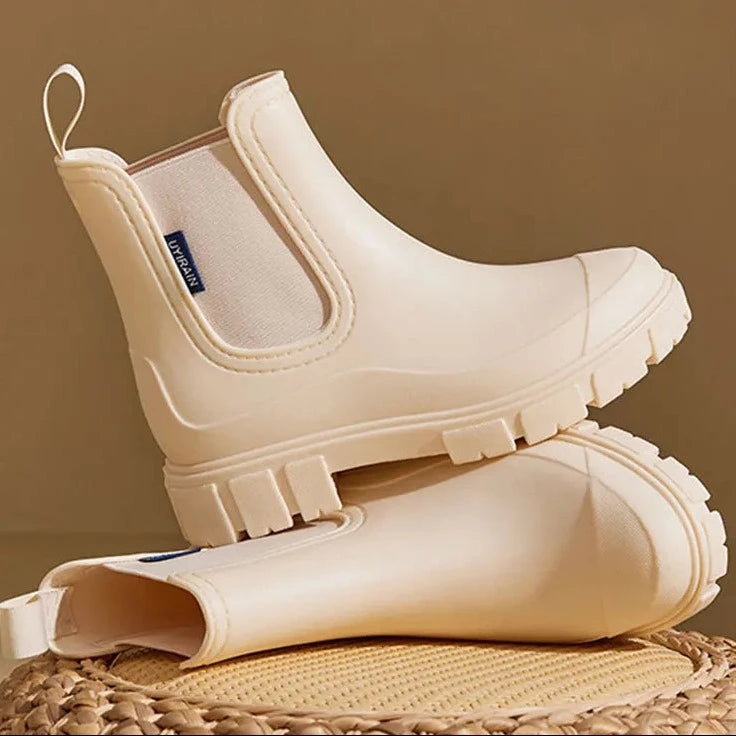 Bottes de Pluie Femme Imperméables Mi-Mollet à Semelle Antidérapante