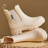 Bottes de Pluie Femme Imperméables Mi-Mollet à Semelle Antidérapante