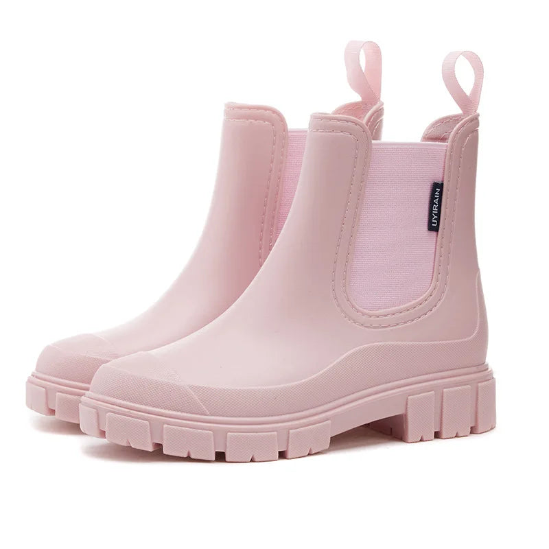 Bottes de Pluie Femme Imperméables Mi-Mollet à Semelle Antidérapante
