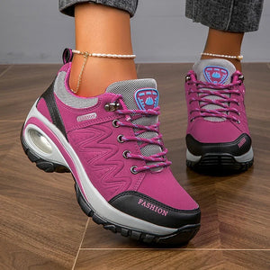 Baskets Femme en Cuir Imperméables à Plateforme – Chaussures de Marche Antidérapantes