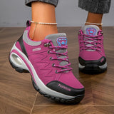 Baskets Femme en Cuir Imperméables à Plateforme – Chaussures de Marche Antidérapantes
