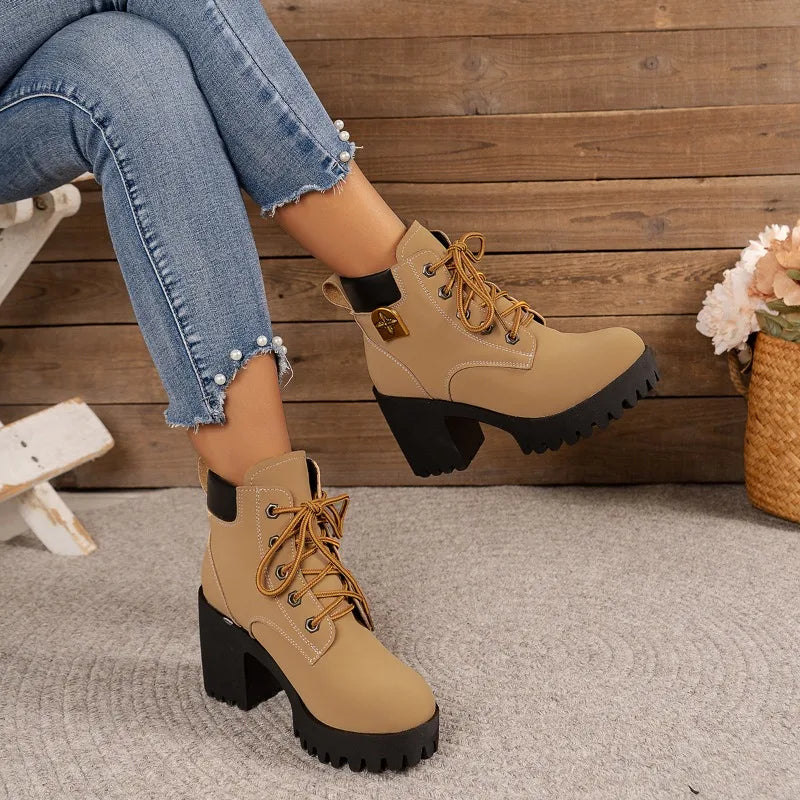 Bottines Femme à Talon Épais