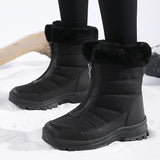 Bottes de Neige Femme Fourrées Chaudes Antidérapantes
