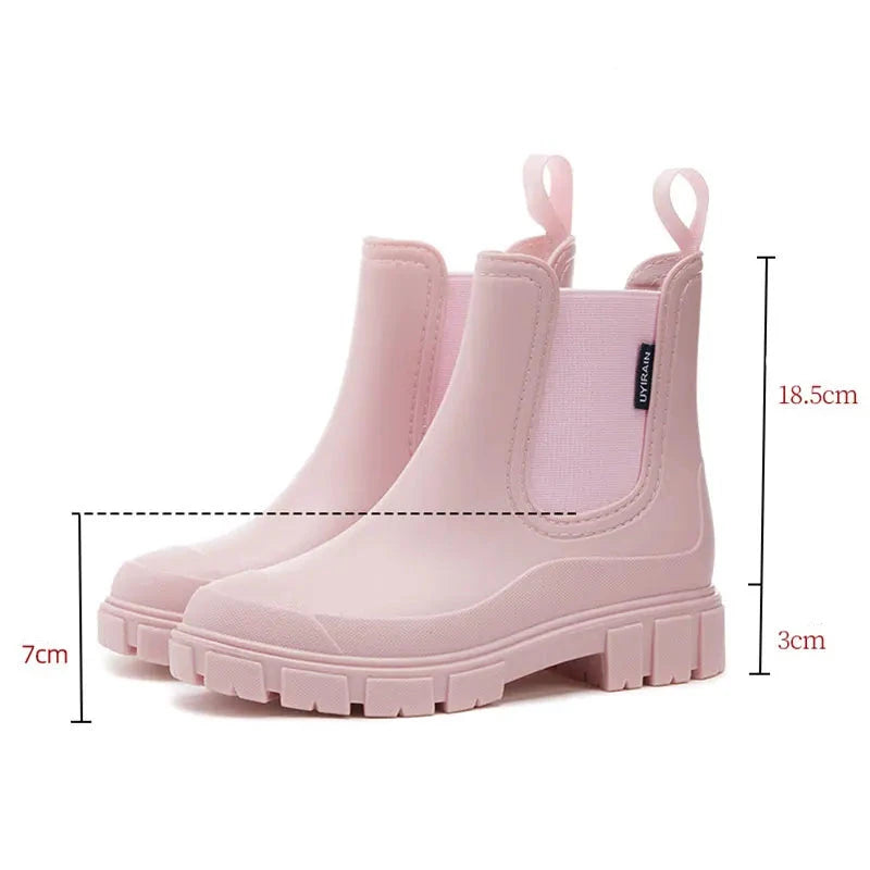 Bottes de Pluie Femme Imperméables Mi-Mollet à Semelle Antidérapante