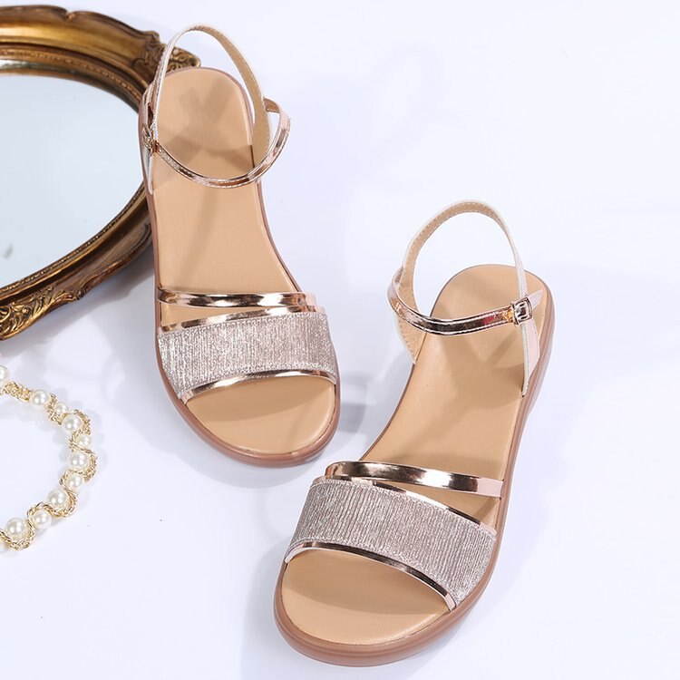 Sandales à talon bloc femme – sandales dorées à brides cheville pour soirée